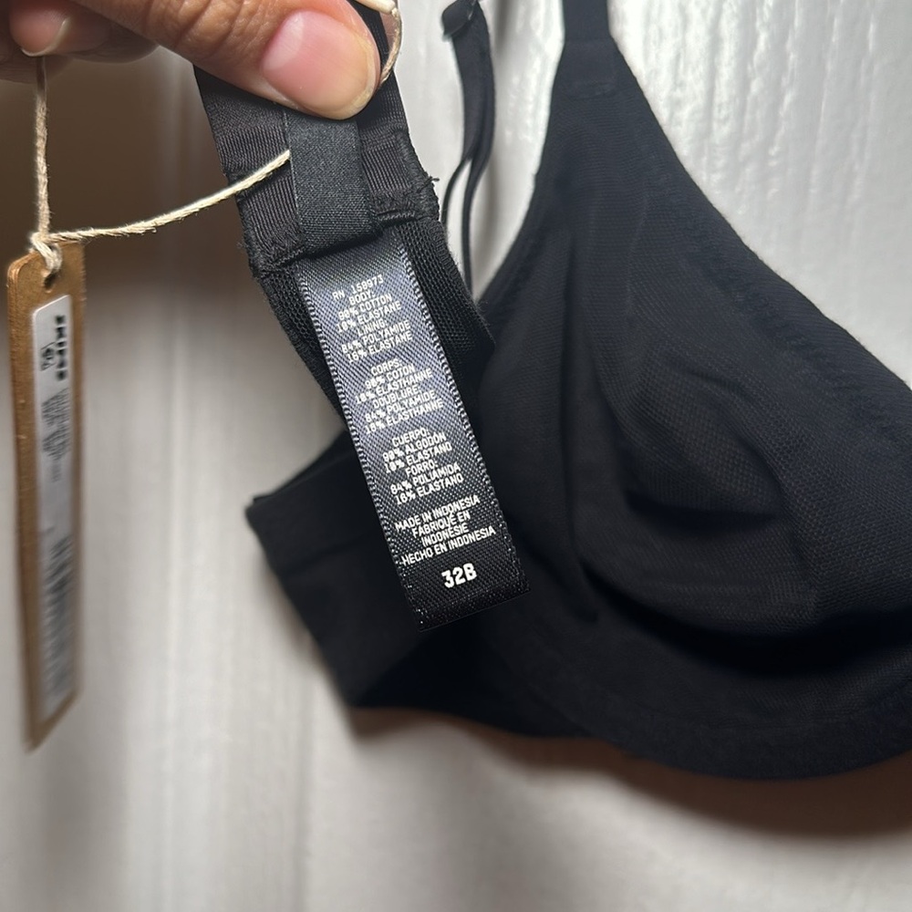 SKIMS Cotton Jersey Underwire Bra Soot Black 32B BR-UWR-0637 NEW - Picture 8 of 9